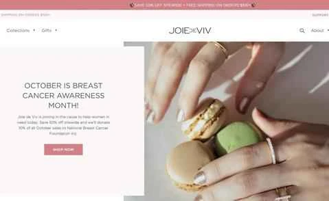アメリカのジュエリーブランド、Joie de Vivの公式サイト