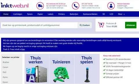 Inktweb 公式ウェブサイト NL オランダのプリンター用品小売業者