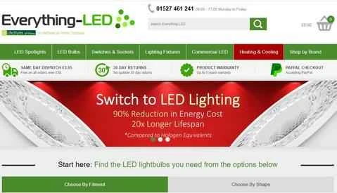 everything-led 公式ウェブサイト、英国の LED 照明ストア