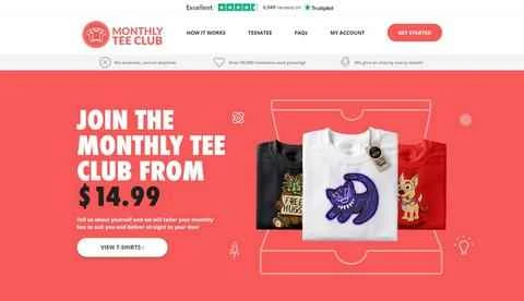 Monthly Tee Club公式サイト、米国のTシャツ定期購読サイト