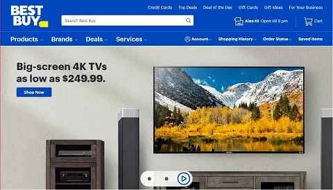 デジタル家電製品および家庭用電化製品を扱う米国のオンライン小売業者、ベスト・バイ。