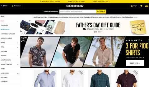 コナー公式サイト：オーストラリアのトレンドメンズウェアストア