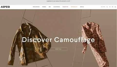 イタリアの衣料品ブランド、アスペジの公式サイト