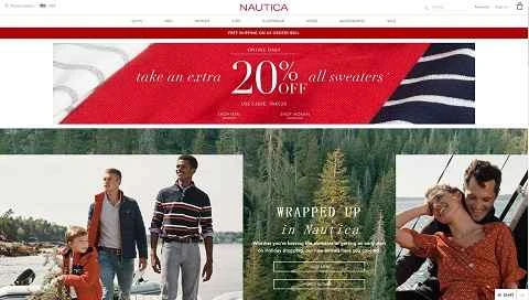 アメリカのファッションブランドのウェブサイト、ノーティカ