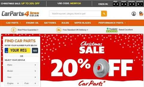 Car Parts 4 Lessの公式サイト、英国のオンラインカーパーツストア