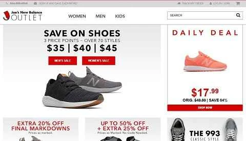 Joes New Balance Outlet は、米国の New Balance アウトレット ストアの公式ウェブサイトです。