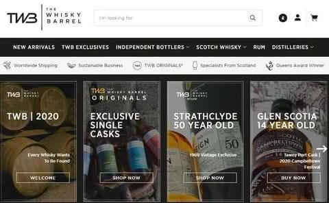 世界的に有名なオンラインウイスキース​​トアTWB（The Whisky Barrel）公式サイト。