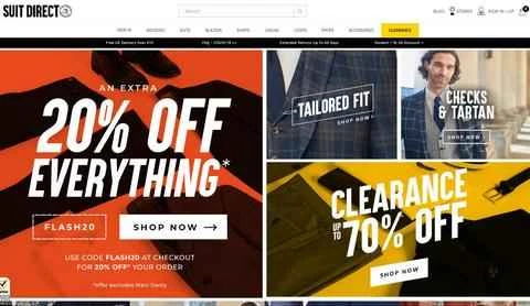 Suit Direct公式サイト - 英国メンズファッションショッピングウェブサイト(画像1) Suit Direct官网 英国时尚男装购物网站 第1张