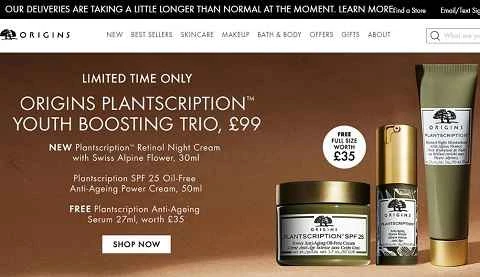 オリジンズ(エスティ ローダー傘下の美容・スキンケアブランド)英国公式サイト - 1ページ目 Origins(悦木之源/品木宣言)英国官网 雅诗兰黛旗下美妆护肤品牌 第1张