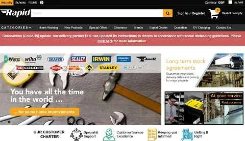 電子部品および教育用品の英国のサプライヤー、Rapid Online。