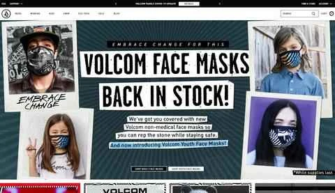 Volcom公式サイト、米国スキー用品ウェブサイト