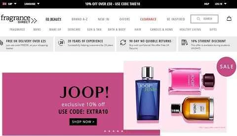 Fragrance Direct、英国のオンライン割引香水店。