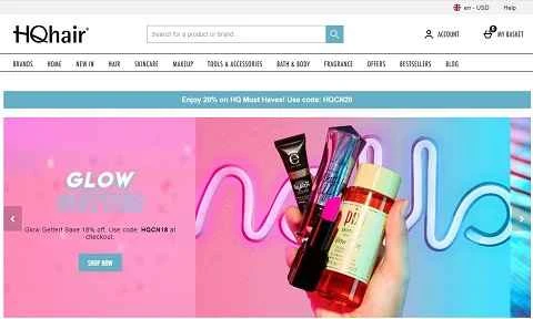 HQhair US公式サイト＆UKビューティー＆スキンケアウェブサイト