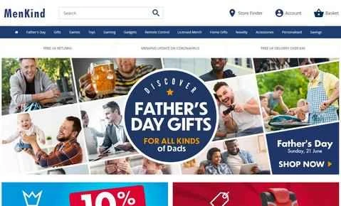 Menkind公式サイト、英国のギフトショッピングサイト