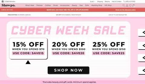 Showpo US は、オーストラリアのオンライン ファッション小売業者の米国公式ウェブサイトです。