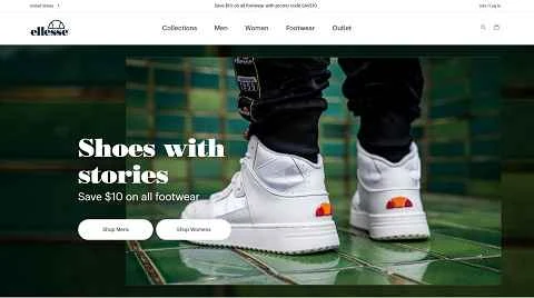 イタリアの高級スポーツウェアブランドのアメリカ向けウェブサイト、Ellesse US。