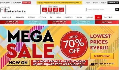 英国の有名オンライン家具小売業者「Furniture in Fashion」の公式サイト。(画像1) Furniture in Fashion官网 英国知名家具电商网站 第1张