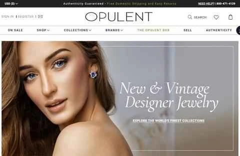 Opulent Jewelersの公式ウェブサイト、アメリカのジュエリーブティック