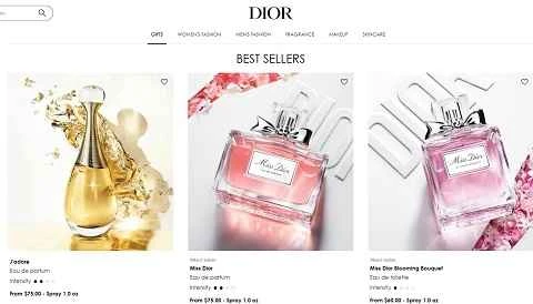 フランスのファッションブランド Dior のアメリカ公式ウェブサイト、Dior US。