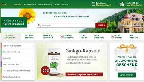 Kräuterhaus Sanct Bernhard 公式ウェブサイト: 天然ハーブと専門化粧品 - ページ 1 Kräuterhaus Sanct Bernhard官网 DE 天然天然草药和特色化妆品 第1张