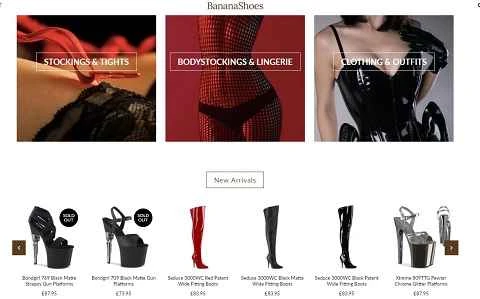 アメリカの高級衣料品ウェブサイト「BananaShoes」。