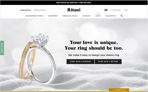 Ritani公式サイト：アメリカのカスタムジュエリーブランド