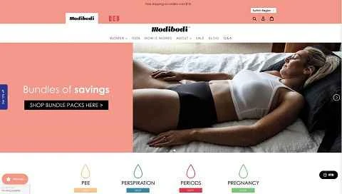 Modibodi UK公式サイト、オーストラリアの女性用生理用品ブランドウェブサイト