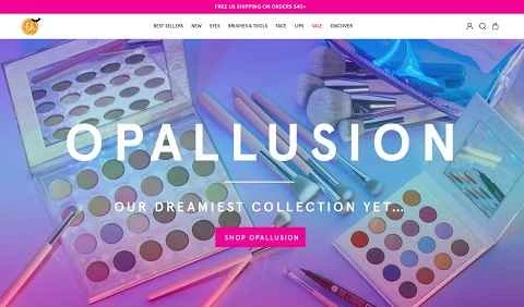 アメリカの化粧品ブランドのウェブサイト、BH Cosmetics。
