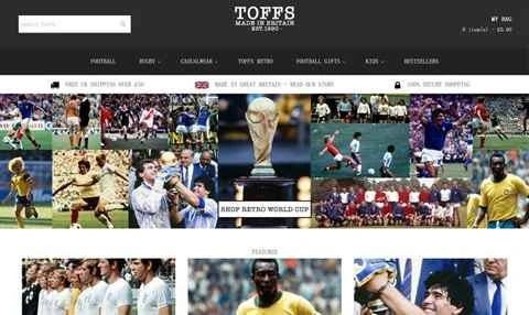 英国を拠点とするビンテージ サッカー ジャージのオンライン小売業者、Toffs。