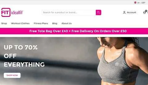 idealfit UK ウェブサイト - アメリカの女性向けフィットネス＆スポーツウェアブランド