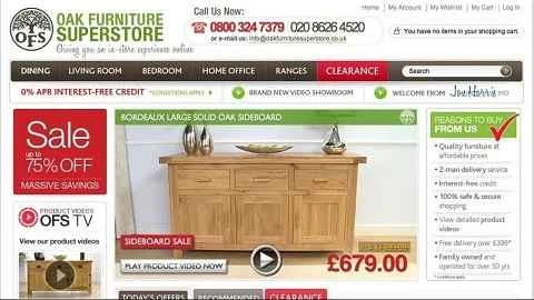 オークファニチャースーパーストアの公式サイト、英国の家具ブランドウェブサイト