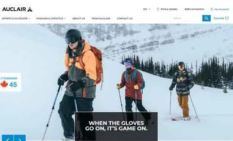 カナダのアウトドア用手袋ブランド、Auclair。