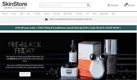 米国の化粧品小売ウェブサイト、SkinStore。