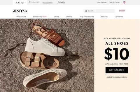 JustFab 公式サイト: 米国のサブスクリプションベースのファッション電子商取引プラットフォーム。