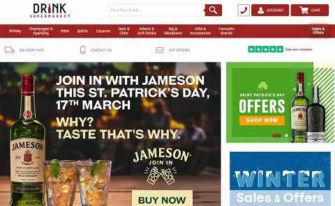 英国の食品・飲料店、DrinkSupermarket の公式サイト。