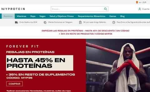 Myprotein スペイン語公式サイト（オンラインショッピングサイト）