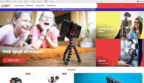 JOBYドイツの公式サイトでは、携帯電話、カメラ、タブレット用のミニ三脚を特集しています。