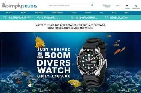 英国を拠点とするダイビング用品小売業者、Simply Scuba。
