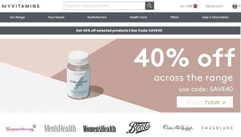 Myvitamins UK ビタミンカプセル公式ウェブサイト