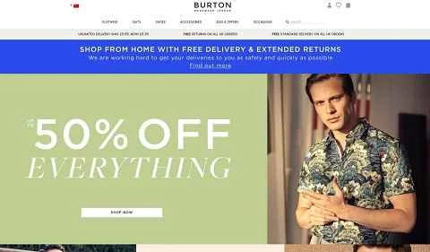 英国のハイストリートメンズウェアブランド、バートン。