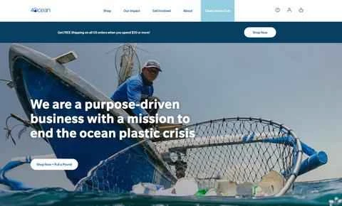 米国のチャリティグッズショッピングサイト「4ocean」公式サイト