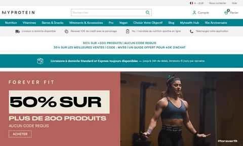 マイプロテインフランス公式サイト（オンラインショッピングサイト）