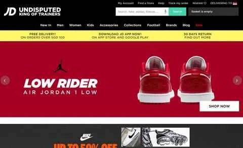 JD Sports Singapore 公式サイト（オンラインショッピングサイト）