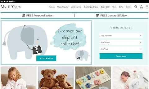 イギリスの母親と赤ちゃんのための製品ブランド、My 1st Years の米国ウェブサイト。