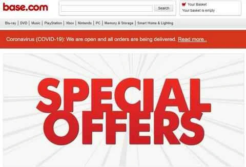 英国大手のオンライン エンターテイメント小売業者、Base.com。