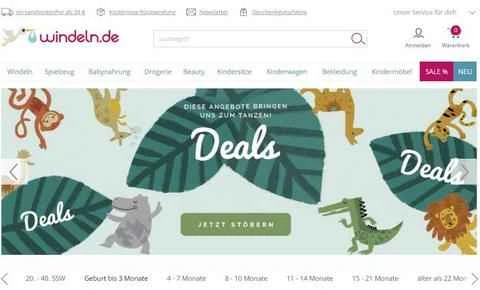 Windelnの公式ウェブサイト、ドイツのWファミリー母子モール
