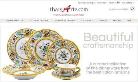 thatsArte公式サイト、イタリアの磁器コレクションのオンラインストア