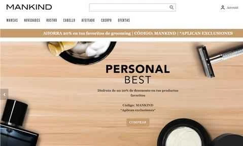 イギリスの男性用スキンケアブランド「マンカインド」のスペイン公式サイト