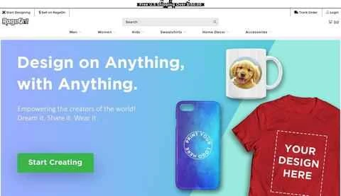 米国発のカスタムTシャツサイト、RageOn公式サイト。