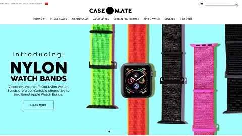 米国の携帯電話アクセサリーブランドのウェブサイト、Case-Mate。